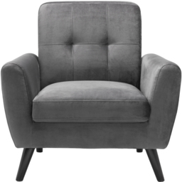 Julian Bowen Monza Dark Grey Velvet Armchair - Size: Single - Wilko - thumbnail 4