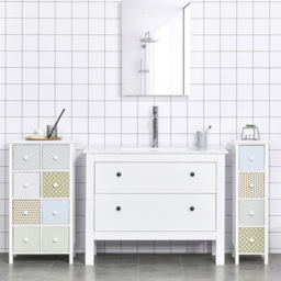 Portland Multicolour 4 Drawer Floor Cabinet - Size: 25 x 34 x 86.5cm - Wilko - thumbnail 7