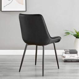 Furniturebox Arona Cesano 4 Seater Round Dining Set Black - Wilko - thumbnail 5