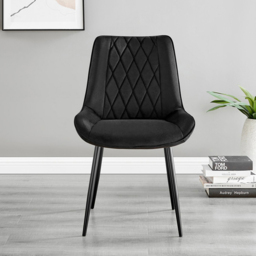 Furniturebox Arona Cesano 4 Seater Round Dining Set Black - Wilko - thumbnail 4