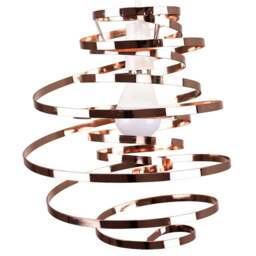 ValueLights Bensson Copper Twisted Pendant Shade - Size: 31 x 30 x 30cm - Orange - Wilko