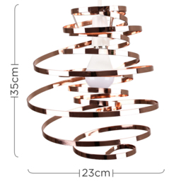 ValueLights Bensson Copper Twisted Pendant Shade - Size: 31 x 30 x 30cm - Orange - Wilko - thumbnail 7