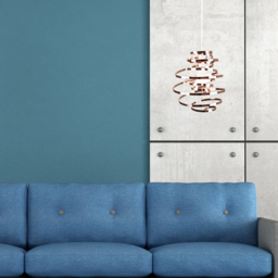 ValueLights Bensson Copper Twisted Pendant Shade - Size: 31 x 30 x 30cm - Orange - Wilko - thumbnail 3