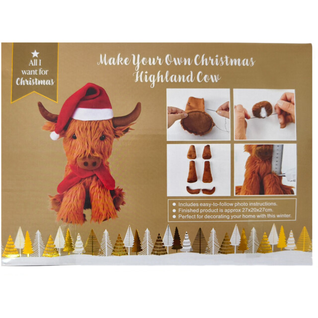 Make Your Own Christmas Highland Cow KitBrown - All I Want For Christmas - Wilko - image 1