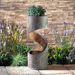 Garden Gear Spiral Rainfall Water Feature - Size: 79 x 31 x 31cm - Grey - Wilko - thumbnail 3