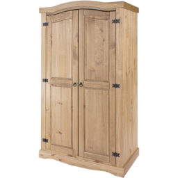 Core Products Corona 2 Door Antique Pine Wardrobe - Brown - Wilko - thumbnail 3