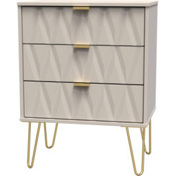 Crowndale Diamond 3 Drawer Kashmir Matt Midi Chest of Drawers Ready Assembled - Wilko - thumbnail 4