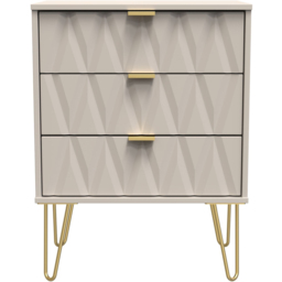 Crowndale Diamond 3 Drawer Kashmir Matt Midi Chest of Drawers Ready Assembled - Wilko - thumbnail 7