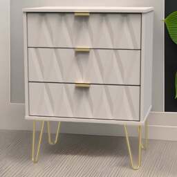 Crowndale Diamond 3 Drawer Kashmir Matt Midi Chest of Drawers Ready Assembled - Wilko - thumbnail 1