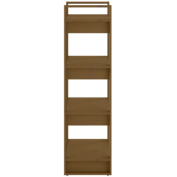 vidaXL 4 Shelf Honey Brown Solid Wood Bookcase - Size: 125 x 60 x 35cm - Wilko - thumbnail 5