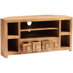 Brooklyn Napoli Toko 4 Drawer 6 Shelf Light Mango Corner TV Unit - Brown - Wilko - thumbnail 4