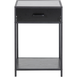 Florence Seaford Single Drawer Single Shelf Black Bedside Table - Furniture To Go - Wilko - thumbnail 4