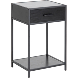 Florence Seaford Single Drawer Single Shelf Black Bedside Table - Furniture To Go - Wilko - thumbnail 3