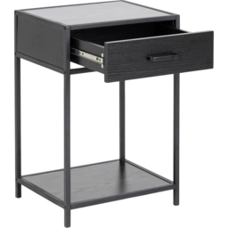Florence Seaford Single Drawer Single Shelf Black Bedside Table - Furniture To Go - Wilko - thumbnail 6