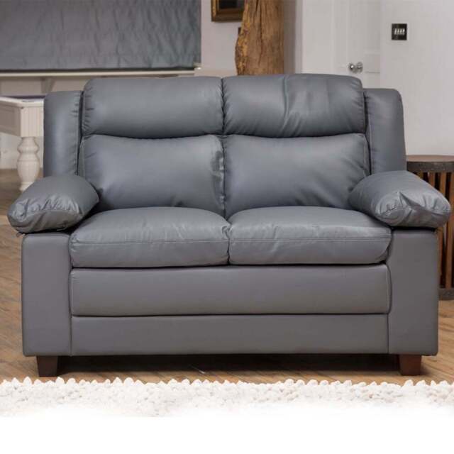 Standish 2 Seater Grey Bonded Leather Sofa - Artemis Home - Wilko - image 1