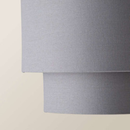 ValueLights Jodie 2 Tier Grey Linen Drum Shade - Size: 20 x 30 x 30cm - Wilko - thumbnail 6