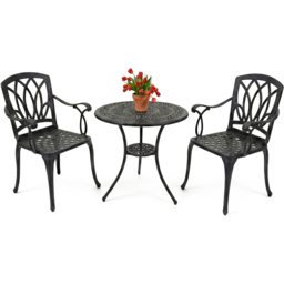 Centurion Supports Positano 2 Seater Black Aluminium Bistro Set with Table - Wilko - thumbnail 3