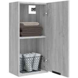 vidaXL Single Door Grey Bathroom Cabinet - Size: 67 x 32 x 20cm - Wilko - thumbnail 4