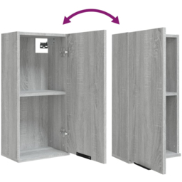 vidaXL Single Door Grey Bathroom Cabinet - Size: 67 x 32 x 20cm - Wilko - thumbnail 7