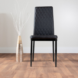 Furniturebox Arona Valera Marble Effect 4 Seater Round Dining Set White and Black - Wilko - thumbnail 4