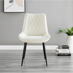 Furniturebox Arona Cesano 4 Seater Round Dining Set Grey Black and Cream - Wilko - thumbnail 4