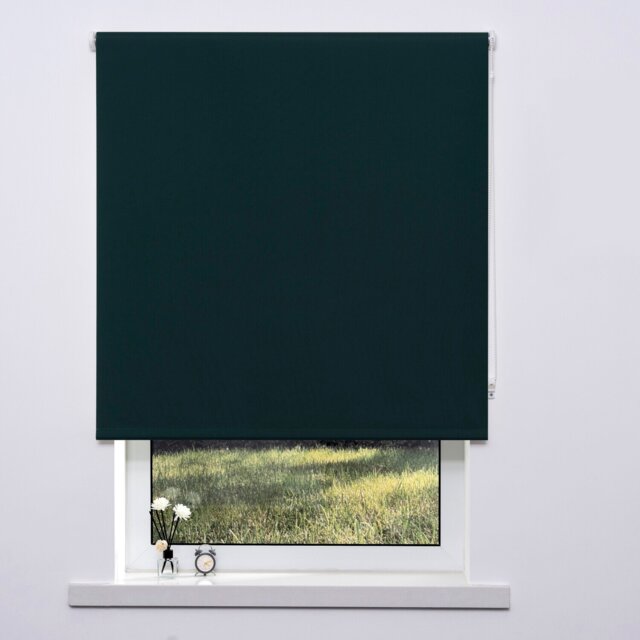 Plain Blackout Blinds - Dark Green/180cm - Wilko - image 1