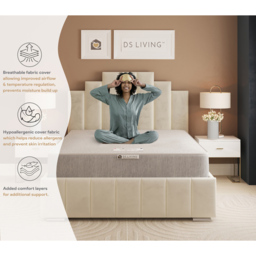 DS Living Aurora Harmony King Size Bonnell Spring Mattress with Comfort Layers - White - Wilko - thumbnail 7