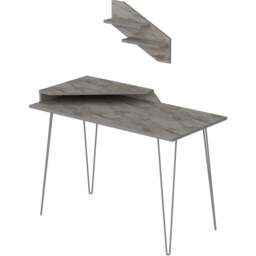 Decorotika Desalvo Single Shelf White Marble Effect Computer Desk - Size: 75 x 120 x 60cm - Wilko - thumbnail 3