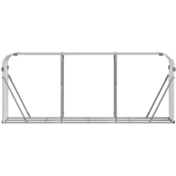 vidaXL Silver Galvanised Steel Firewood Log Holder 100 x 234 x 45cm - Wilko - thumbnail 4