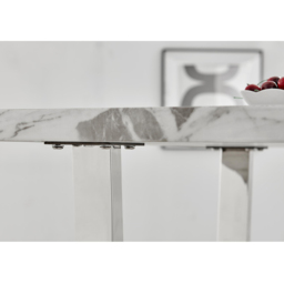 Furniturebox Solo 4 Seater White Marble Effect Dining Table - Wilko - thumbnail 3