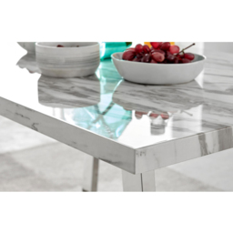 Furniturebox Solo 4 Seater White Marble Effect Dining Table - Wilko - thumbnail 6