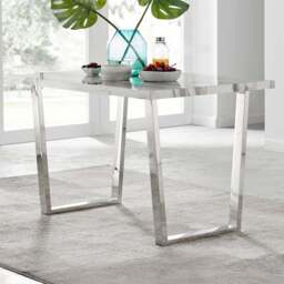 Furniturebox Solo 4 Seater White Marble Effect Dining Table - Wilko - thumbnail 1