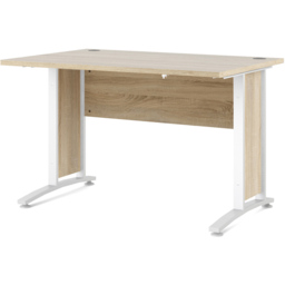 Florence Wooden and Steel 120cm Desk Oak and White - Size: 80.1 x 120.1 x 75cm - Furniture to Go - Wilko - thumbnail 4