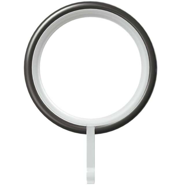 Rothley Gunmetal Curtain Rings Box 10 Pack - Size: 5 x 5 x 5cm - Silver - Wilko - image 1