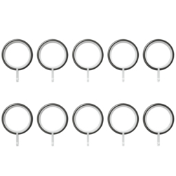 Rothley Gunmetal Curtain Rings Box 10 Pack - Size: 5 x 5 x 5cm - Silver - Wilko - thumbnail 4
