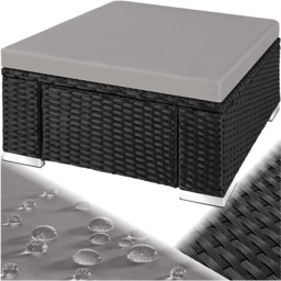 tectake Bitonto Black and Grey Polyrattan Footstool - Size: 26 x 53 x 53cm - Wilko - thumbnail 3