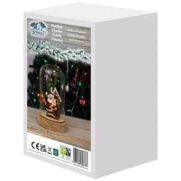 St Helens Multicolour Festive Light Up Cloche Christmas Scene - Size: 11 x 11 x 20cm - Wilko - thumbnail 5