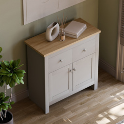 Vida Designs Arlington 2 Door 2 Drawer Grey Sideboard - Size: 35 x 79 x 80cm - Wilko - thumbnail 7