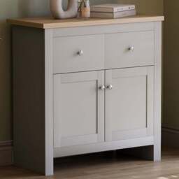 Vida Designs Arlington 2 Door 2 Drawer Grey Sideboard - Size: 35 x 79 x 80cm - Wilko - thumbnail 1