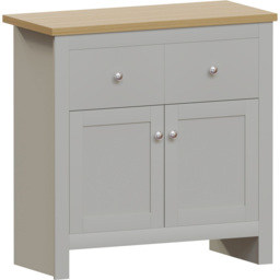 Vida Designs Arlington 2 Door 2 Drawer Grey Sideboard - Size: 35 x 79 x 80cm - Wilko - thumbnail 3