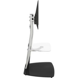 AVF Iseo Single Shelf Clear and Black Glass Pedestal TV Unit - Silver - AVF Group Ltd - Wilko - thumbnail 5