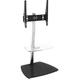 AVF Iseo Single Shelf Clear and Black Glass Pedestal TV Unit - Silver - AVF Group Ltd - Wilko - thumbnail 3
