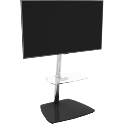 AVF Iseo Single Shelf Clear and Black Glass Pedestal TV Unit - Silver - AVF Group Ltd - Wilko - thumbnail 4