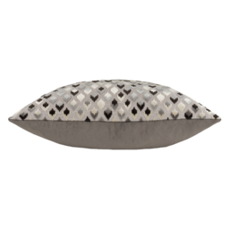 Paoletti Lexington Grey and Black Velvet Jacquard Cushion - Size: 60 x 40 cm - Multi - Wilko - thumbnail 4