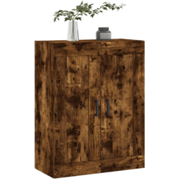 vidaXL 2 Door Brown Smoked Oak Wall Mounted Cabinet - Size: 90 x 69.5 x 34cm - Wilko - thumbnail 4