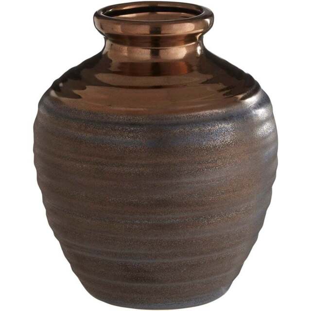 Premier Housewares Gold Zamark Ceramic Vase Medium - Size: 17 x 17 x 20cm - Wilko - image 1