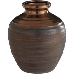 Premier Housewares Gold Zamark Ceramic Vase Medium - Size: 17 x 17 x 20cm - Wilko