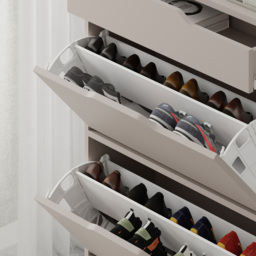 Decortie Asta 2 Door Single Drawer Mocha Grey Modern Shoe Cabinet - Size: 110 x 81.6 x 29.5cm - Wilko - thumbnail 6