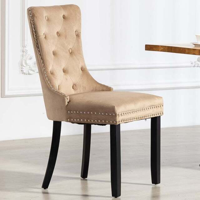 Artemis Home Ceres Set of 2 Brown Velvet Fabric Dining Chair - Wilko - image 1