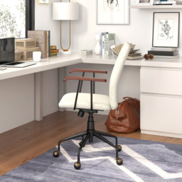 Costway Beige Velvet Adjustable Rocking Office Chair - Size: 59 x 56 x 29cm - Cream - Wilko - thumbnail 5